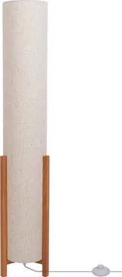 Produktbild von Näve Leuchten Stehleuchte "MATILDA" H: 110 cm leinen Stehleuchte "MATILDA" H: 110 cm leinen Stehleuchte - Stehleuchte "MATILDA" H: 110 cm leinen, Stehlampe im Scandi Style, aus Holz in natur, 110 cm hoch, Ø 20 cm, E14-Fassung – Druckschalter