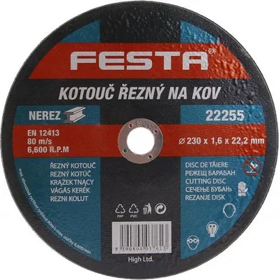 Obrázek produktu pro Kotouč řezný FESTA na kov 230x1.6x22.2mm
