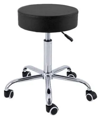 Kruk, verchroomd, 5 Rollen, schwarz, bis 150 kg