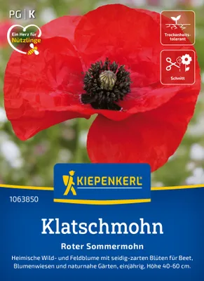 Produktbild von Kiepenkerl Klatschmohnsamen Roter Sommermohn Papaver rhoeas 500 Pflanzen