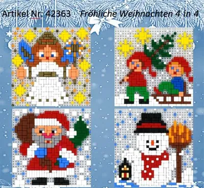 Produktbild von Stick it® Stecksystem Weihnachten 4 in 4 ca. 1.700 Teile mit XXL-Steckvorlage -4 Motive gleichzeittig steckbar- Nr. 42363