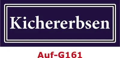 Produktbild von 15 Stück Gewürzaufkleber Kichererbsen 40x16mm Gewürzetiketten Sticker Lebensmittel (Auf-G161)