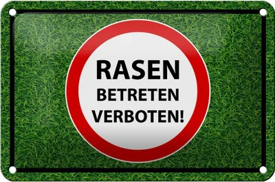 Produktbild von Blechschild Hinweis 18x12cm Rasen Betreten verboten Deko