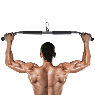 Image de Barre de musculation de 85 cm pour les tractions et les exercices du dos en salle de sport
