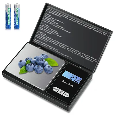Zdjęcie produktu dla Waga kuchenna - 12,5 x 7,2 x 1,7 cm - Do 1 kg - Cyfrowa - Ze stali nierdzewnej