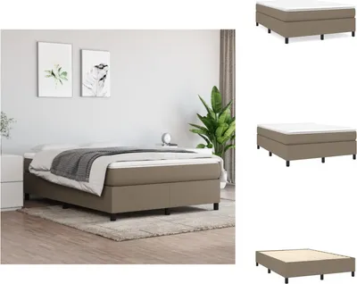Obrázek produktu pro vidaXL Skříňová postel taupe 140x200 cm látka - Postele a rámy postelí