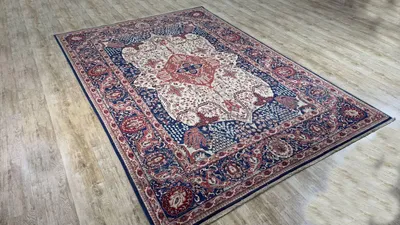 Produktbild von Teppich ZIEGLER-ORIGINAL | Farbe: Dunkelblau; Größe: 203x297 cm | strapazierfähig und leicht zu reinigen | Wohnzimmer | Schlafzimmer