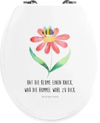 Produktbild von Mr. & Mrs. Panda Toilettenbrille Hummel Blume - Weiß - Geschenk, Gute Laune, Feld, Klodeckel, WC Sitz, Hummeln, WC-Sitz, Natur, Brille, Klobrille, Biene, Klo-Deckel