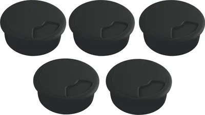 Produktbild von vasalat Kabeldurchführung 60mm rund, 5 Stück Kabeldurchlass schwarz