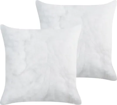 Produktbild von BELIANI Innenkissen 2er Set Weiß Polyester Quadratisch 45x45 cm Modern Indoor Füllkissen Kopfkissen Kissenfüllung Kissen Innenleben Kissen-Inlett