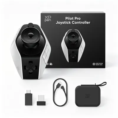 Produktbild von XPPen Pilot Pro Bluetooth Kreativ-Konsole für Videobearbeitung & Grafikdesign, kompatibel mit Adobe & DaVinci Resolve