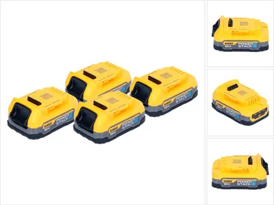 Obrázek produktu pro Sada akumulátorů DeWalt DCBP 034 E4 4x Powerstack 18 V 1,7 Ah / 1700 mAh XR Li-Ion - s indikátorem stavu nabití