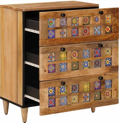 Immagine prodotto di vidaXL Credenza Naturale 60 x 33 x 75 cm Legno massello Mango
