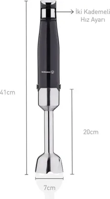 Produktbild von Korkmaz Performix Stabmixer 1000W - Zerkleiner in Schwarz mit 2 Stufen