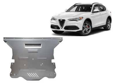 Obrázok produktu pre Hliníkový kryt spodnej časti vozidla chrániaci motor a prevodovku pre vozidlá Alfa Romeo Stelvio – modely z rokov 2016 až 2026