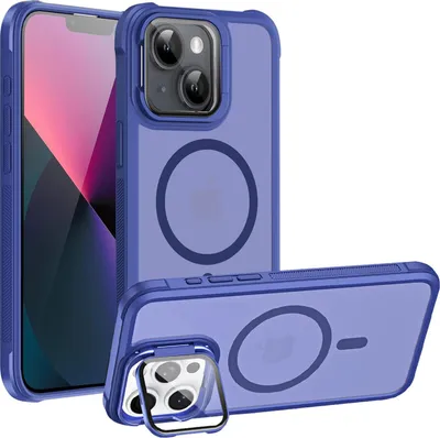 Image de Étui pour iPhone 13 Étui compatible avec MagSafe appareil photo pliable protection verre béquille