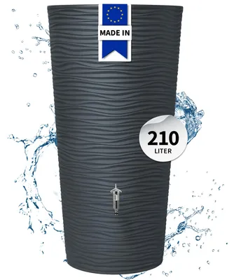 Productafbeelding van GARANTIA NATURA 2in1 regenwatertank 210 L graphite grey incl. plantschaal