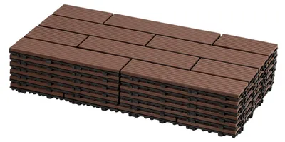 Produktbild von Vigevee 36 Stück Terrassenfliesen 30 x 60 cm mit Klicksystem, UV- und witterungsbeständig für Terrasse, Pool und Balkon Braun