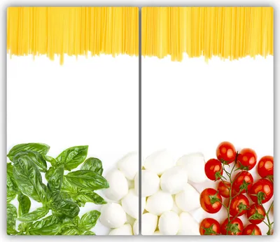 Produktbild von Tulup Glas-Herdabdeckplatte - 2x30x52cm - Glaskeramikkochfeld-Abdeckung Spritzschutz Zweiteilig Italienische Flagge