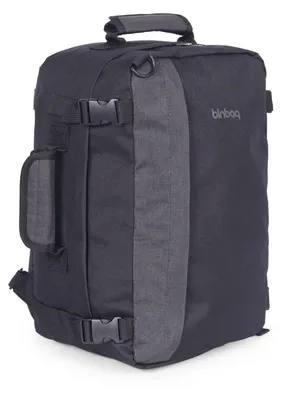 Produktbild von blnbag M5 - Rucksack kleines Handgepäck Ryanair, Wizzair, Eurowings, Bordrucksack 40x20x25 cm Reisetasche Flugzeug Rucksacktasche Cabin Bag max 20 L,Darkgrey / Grey