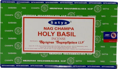 Produktbild von Satya Räucherstäbchen Nag Champa Holy Basil 12x15g indische Duftmischung