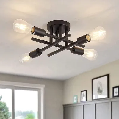 Immagine prodotto di Comely DecKenleuchte: Lampadario vintage, stile industriale, con 4 luci, attacco E27