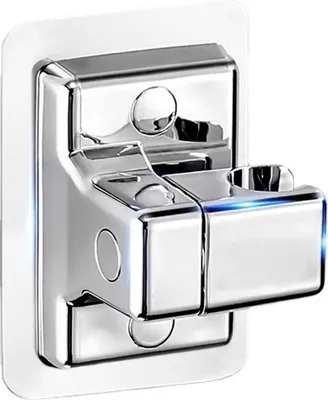 Produktbild von Duschkopfhalterung ohne Bohren - Duschkopfhalter zum Kleben - Neigung verstellbar - Universal Handbrause Halterung – Silber