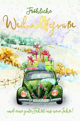 Produktbild von Weihnachten Grußkarte - Glückwunschkarte mit Umschlag - Geschenke auf