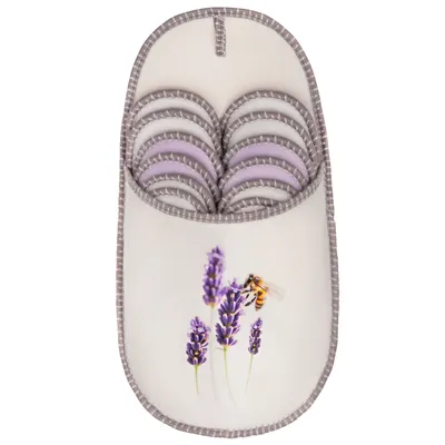 Produktbild von ONVAYA® ABS Gästepantoffel | Biene im Lavendel | 6er Set | Antirutsch Sohle | Hausschuhe | Filzpantoffel | Gr. 36-45 Gästehausschuhe