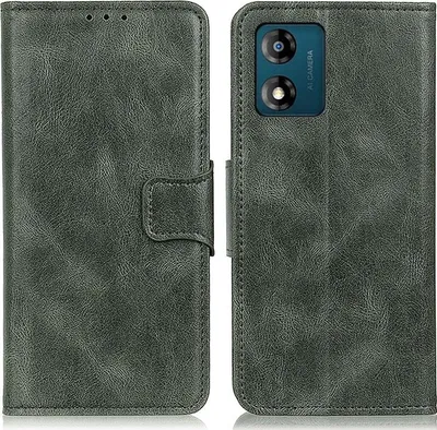 Produktbild von Mobigear Classy  Motorola Moto E13 Hülle Klapphülle Geldbörse - Grün