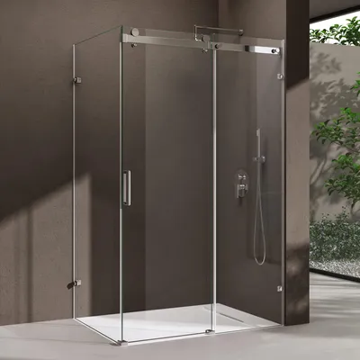 Immagine prodotto di doporro Box Doccia Angolare 80x140 cm Apertura Scorrevole in Cristallo Temperato 8mm Trasparente Anticalcare, Senza Telaio con Piatto Doccia Incluso šC Ravenna17K