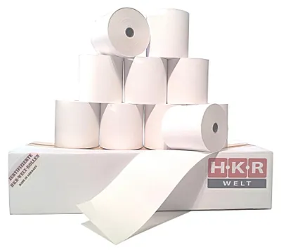 Produktbild von 50 Thermorollen 57mm x 80m x 12mm - Thermo Kassenrollen 57/80/12 Ø 80mm