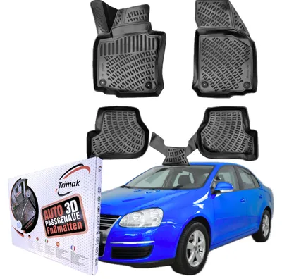 Produktbild von Trimak Autofußmatten kompatibel mit VW Jetta V 2005-2010 Auto Allwetter Gummimatten