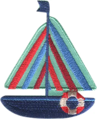 Produktbild von Schiff Segelboot - Aufnäher, Bügelbild, Aufbügler, Applikationen, Patches, Flicken, Zum Aufbügeln, Größe: 5,1 x 6 cm