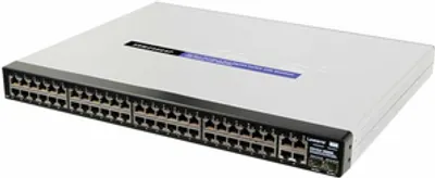 Produktbild von Cisco SRW248G4P, L2, gemanaged, 48, 52, 48, 100BASE-TX, 10BASE-T, 8000 Eintragungen, 10/100 Mbps