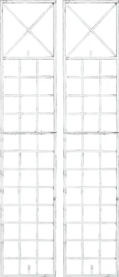 Produktbild von Rankgitter HILDE 2er Set - 40x1x198cm, Metall, Antik-Weiß | Rankhilfe Kletterpflanzen Gartendekoration