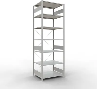 Produktbild von Schulte Fachbodenregal MULTIplus150 Stecksystem | Grundregal | HxBxT 300x100x80cm | 7 Ebenen | Fachlast 150kg | Lichtgrau