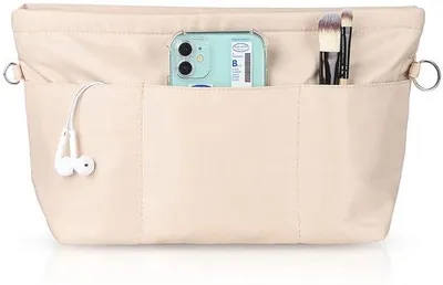 Zdjęcie produktu dla Organizer do torebki, nylonowy, wodoodporny, duży, beżowy