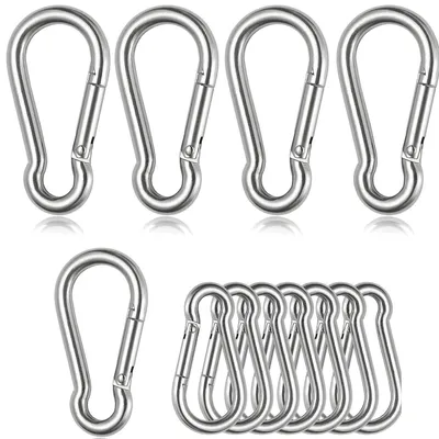 Produktbild von Set mit 15 kleinen Karabinerhaken, 6 x 60 mm, belastbar bis 180 kg