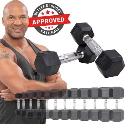 Produktbild von Miweba Sports Hexagon Kurzhantel 2er Set HGH100 | Gusseisen Hantel - Krafttraining - Workout - Fitnesstraining - Gewichte - Gymnastikhanteln (2,5 kg)