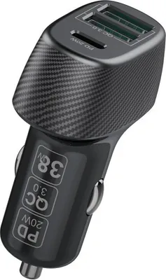 Immagine prodotto di Xssive 38W Caricatore da auto multiplo 2x USB 1x Type-C KFZ QC 3.0 Carica rapida nero