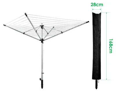 Immagine prodotto di Vigevee - Copertura protettiva per stendibiancheria - Copertura antipioggia 168x28 cm - Ombrellone - Stendibiancheria - Copertura protettiva resistente ai raggi UV e alle intemperie - Cerniera - Ombrellone resistente alle intemperie