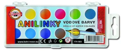 Zdjęcie produktu dla Farby akwarelowe dla dzieci KOH-I-NOOR / 12 kolorów