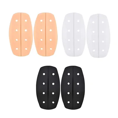 Produktbild von 3 Paar BH Trägerpolster Silikon-Schulterpolster Weiche BH Gurt Halter rutschfeste Atmungsaktiv Schulterpolster Antirutsch BH Träger Kissen Pads,BH Gurt Kissen,schwarz+weiß+Hautton