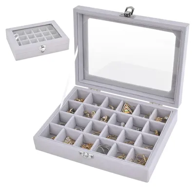 Immagine prodotto di Organizer per gioielli in velluto con 24 scomparti