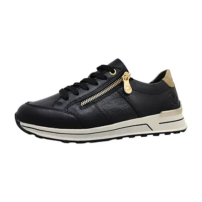 Zdjęcie produktu dla Rieker buty damskie na luźnej wkładce sznurowane buty czarny rekreacyjny, rozmiar buta:38 EU