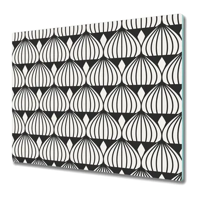 Produktbild von Küchenschneidebrett - Glasschneidebrett - Herdabdeckung - Geometrisches Muster