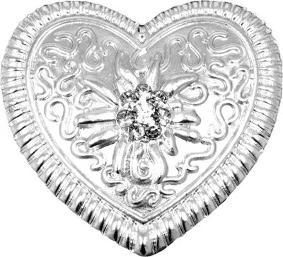 Produktbild von Magnet Brosche Tuchhalter - Weißgold Herz Ornament