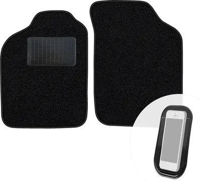 Produktbild von moto-MOLTICO Vorne Fußmatten Auto Velours Autoteppiche Schwarz Automatten Set 2-teilig passend für Renault Clio I 1990-1998