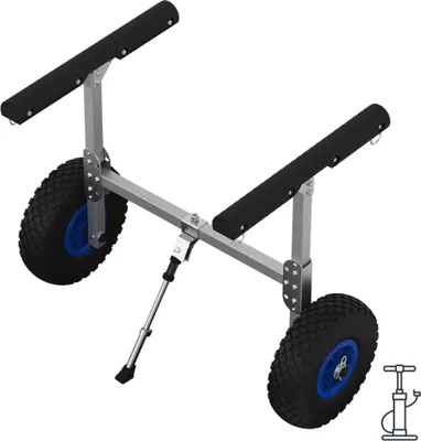 Obrázok produktu pre Kanoistický vozík so vzduchovými pneumatikami prepravný vozík SUP doska hliník SUPROD KW260-LU, čierna/modrá